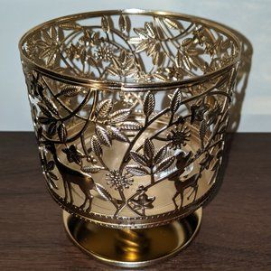Bath Body Gold Deer Candle Holder Large Holiday
